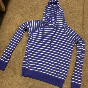 Purple and white hoodie